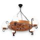 Candelabre, Lustre - Candelabru rustic fabricat manual din lemn Roata 5L