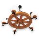 Candelabre, Lustre - Candelabru rustic fabricat manual din lemn Roata 5L