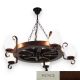 Candelabre, Lustre - Candelabru rustic fabricat manual din lemn Roata 5L
