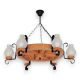 Candelabre, Lustre - Candelabru rustic fabricat manual din lemn Roata 6L