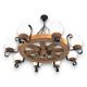 Candelabre, Lustre - Candelabru rustic fabricat manual din lemn Roata 8L