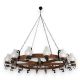 Candelabre, Lustre - Candelabru rustic fabricat manual din lemn Roata 16L