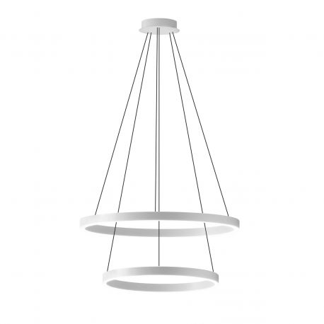 Pendule, Lustre suspendate - Lustra LED circulara cu 2 inele 60/40cm CRISEIDE, alb, negru sau auriu