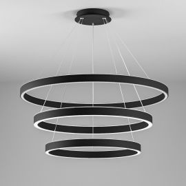 Lustra LED circulara cu 3 inele 96/80/60cm CRISEIDE, alb, negru sau auriu