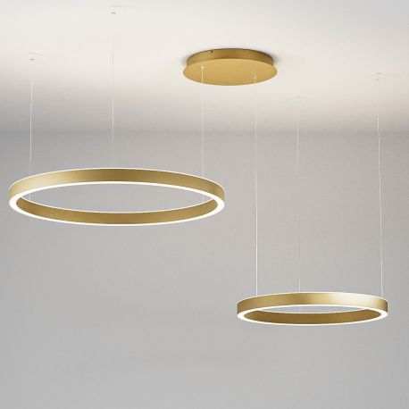 Pendule, Lustre suspendate - Lustra LED circulara cu 2 inele 80/60cm CRISEIDE, alb, negru sau auriu