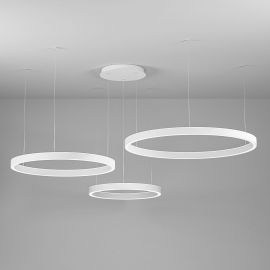 Pendule, Lustre suspendate - Lustra LED circulara cu 3 inele 96/80/60cm CRISEIDE alb, negru sau auriu