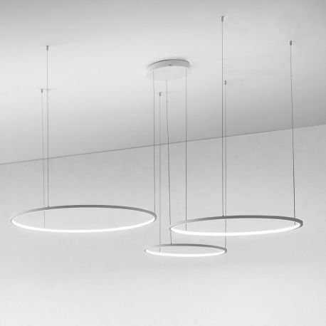 Pendule, Lustre suspendate - Lustra LED circulara cu 3 inele 100/80/60cm ERIKA