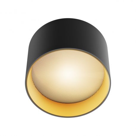 Plafoniere cu spoturi, Spoturi aplicate - Spot LED aplicat design tehnic Vega D-9cm negru/auriu