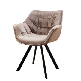 Seturi scaune, HoReCa - Scaun design retro Dutch Comfort, catifea greige