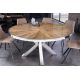 Mese dining - Masa design high-tech din metal si lemn masiv, Barracuda 120cm