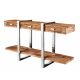Console - Consola design high-tech din metal si lemn masiv, Barracuda 145cm
