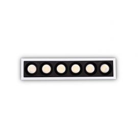 Spot dreptunghiular / Proiector LED incastrabil design slim Lika 10w 3000k negru/alb
