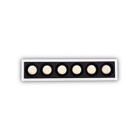 Spoturi tavan fals - Spot dreptunghiular / Proiector LED incastrabil design slim Lika 10w 3000k negru/alb