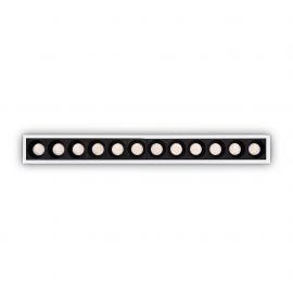 Spoturi tavan fals - Spot dreptunghiular / Proiector LED incastrabil Lika fi slim 20w 3000k, negru/alb