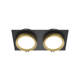 Spoturi tavan fals - Spot incastrabil design tehnic Hoop 2 negru/auriu