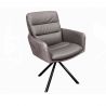 Set 2 scaune pivotante Big George, microfibra/ piele taupe