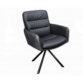 Scaune - Set 2 scaune pivotante Big George, microfibra/ piele antracit