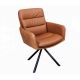 Scaune - Set 2 scaune pivotante Big George, microfibra/ piele coniac