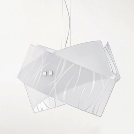 Pendule, Lustre suspendate - Lustra suspendata cu sticla efect grafic AGNESE