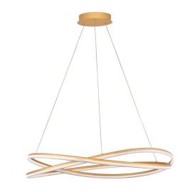 Pendule, Lustre suspendate - Lustra LED CCT moderna cu telecomanda OPEHLIA auriu