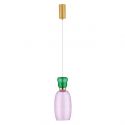 Pendul LED, Lustra design modern Pluma verde/ violet