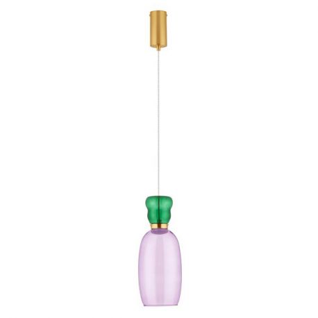 Pendule, Lustre suspendate - Pendul LED, Lustra design modern Pluma verde/ violet