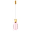 Pendul LED, Lustra design modern Pluma galben/ roz