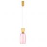 Pendul LED, Lustra design modern Pluma galben/ roz