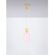 Pendule, Lustre suspendate - Pendul LED, Lustra design modern Pluma galben/ roz