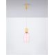 Pendule, Lustre suspendate - Pendul LED, Lustra design modern Pluma galben/ roz