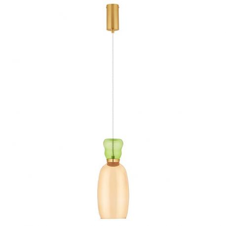 Pendule, Lustre suspendate - Pendul LED, Lustra design modern Pluma verde deschis/ galben