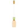 Pendul LED, Lustra design modern Pluma verde deschis/ galben
