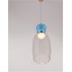 Pendule, Lustre suspendate - Pendul LED, Lustra design modern Pluma albastru deschis/ cyan