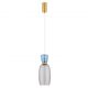 Pendul LED, Lustra design modern Pluma albastru deschis/ cyan