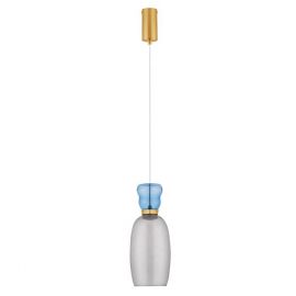 Pendul LED, Lustra design modern Pluma albastru deschis/ cyan