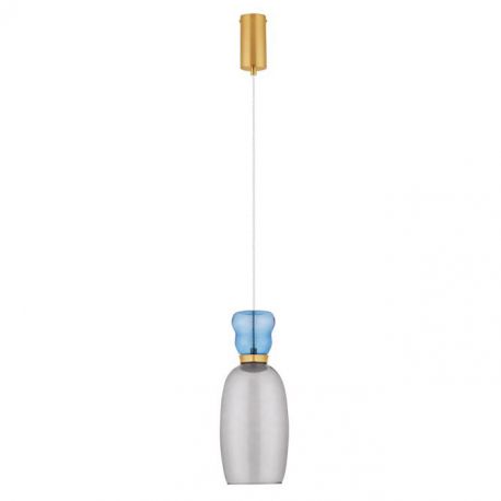 Pendule, Lustre suspendate - Pendul LED, Lustra design modern Pluma albastru deschis/ cyan