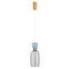 Pendul LED, Lustra design modern Pluma albastru deschis/ cyan