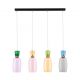 Pendule, Lustre suspendate - Lustra cu 4 pendule LED design modern Pluma multicolor