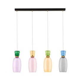 Lustra cu 4 pendule LED design modern Pluma multicolor