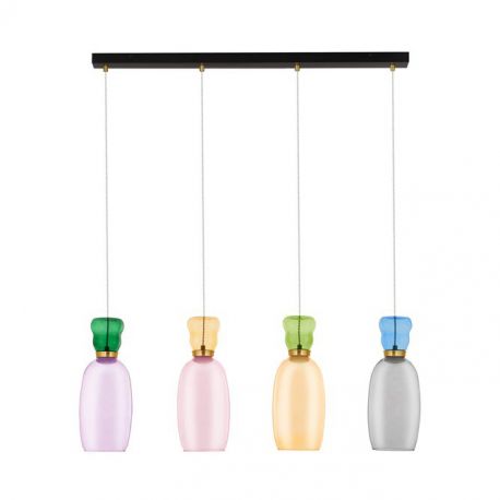 Pendule, Lustre suspendate - Lustra cu 4 pendule LED design modern Pluma multicolor