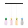 Lustra cu 4 pendule LED design modern Pluma multicolor