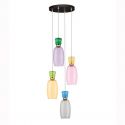 Lustra cu 4 pendule LED design modern Pluma multicolor