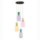 Lustra cu 4 pendule LED design modern Pluma multicolor