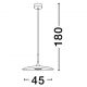 Pendule, Lustre suspendate - Pendul LED, Lustra design modern Lusu 45cm