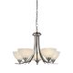 Candelabru cu 5 brate design clasic Belle argintiu/alabastru