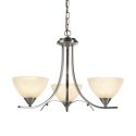 Candelabru cu 3 brate design clasic Belle argintiu/alabastru