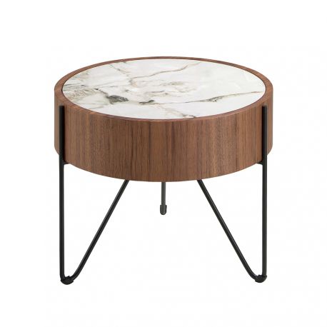 Masute Living - Masuta auxiliara deosebita design LUX Walnut-Marble