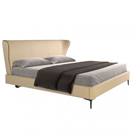 Paturi - Pat dublu tapitat design LUX Cream 180x200cm