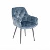 Set 2 scaune moderne Milano catifea albastru petrol