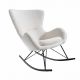 Scaune - Scaun balansoar modern Scandinavia boucle alb